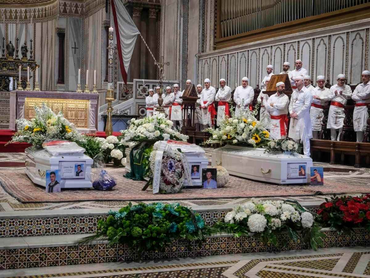 Funerali Monreale, le bare delle vittime al Duomo
