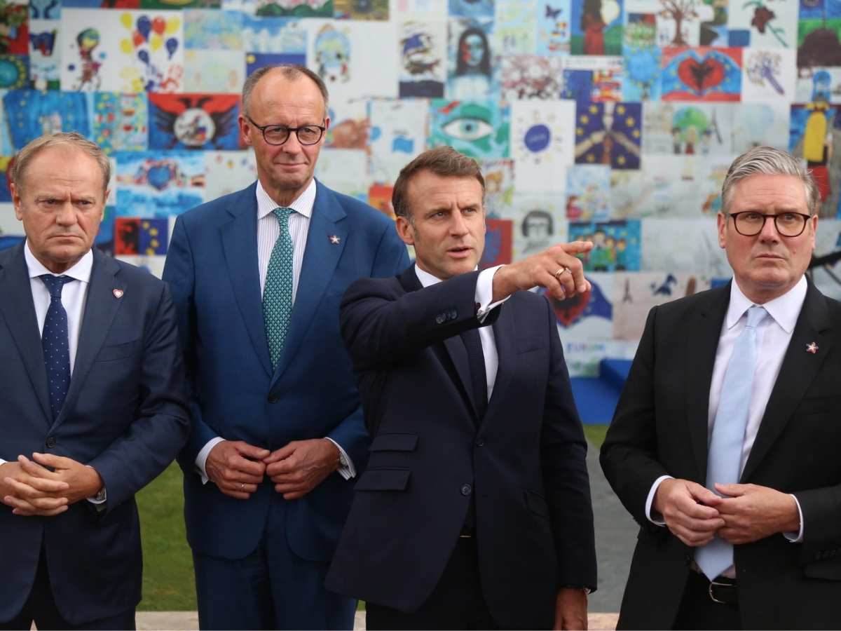 Donald Tusk, Friedrich Merz, Emmanuel Macron, Keir Starmer