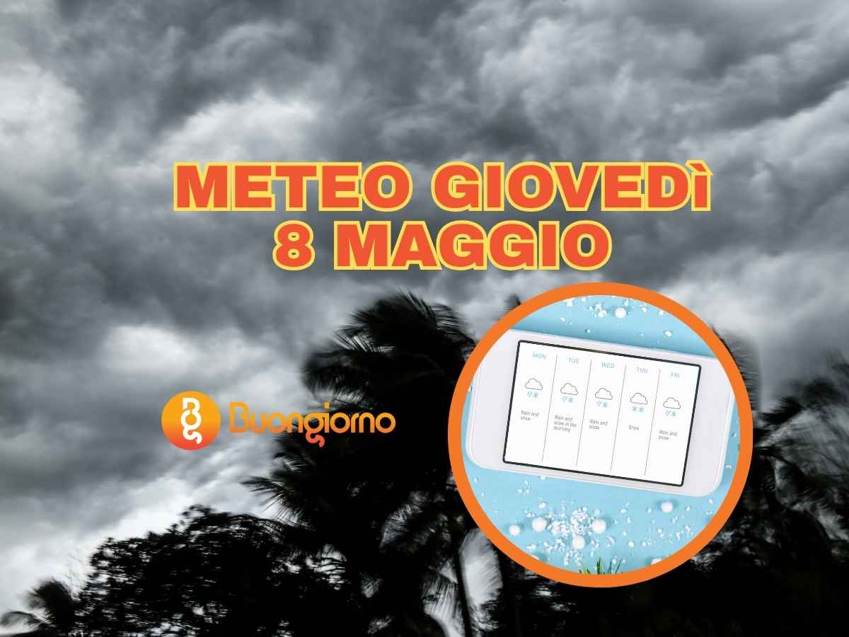 Meteo giovedì 8 maggio 2025