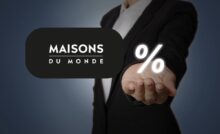 mano e percentuale con logo maisons du monde simbolo dell'offerta del giorno
