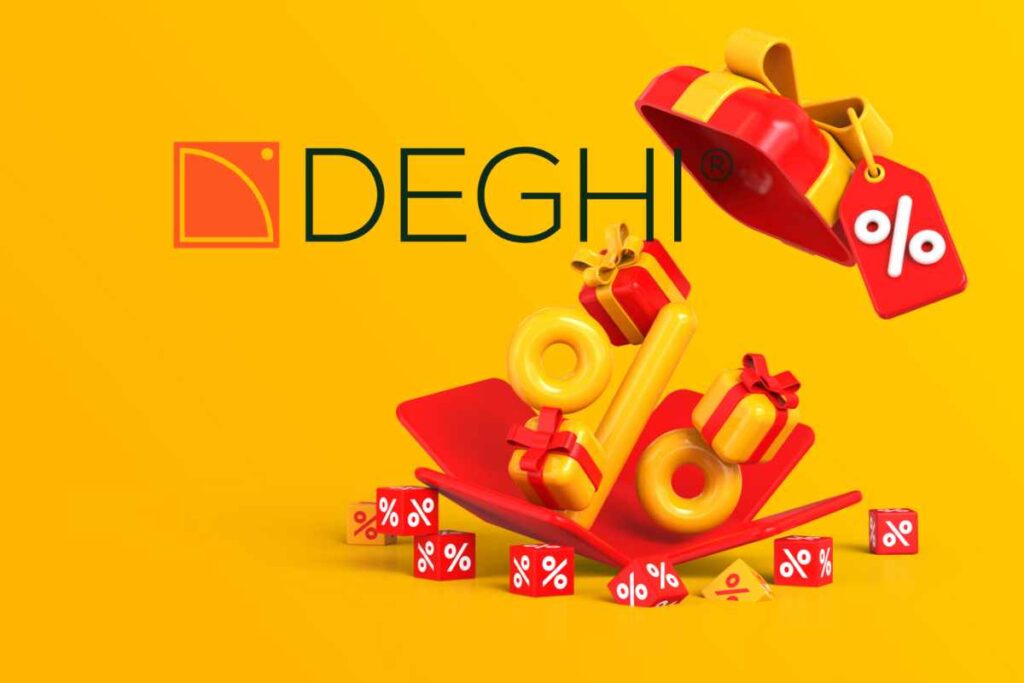 logo deghi e sconto per la migliore offerta del giorno