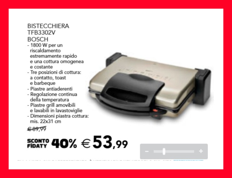 bistecchiera in offerta da esselunga