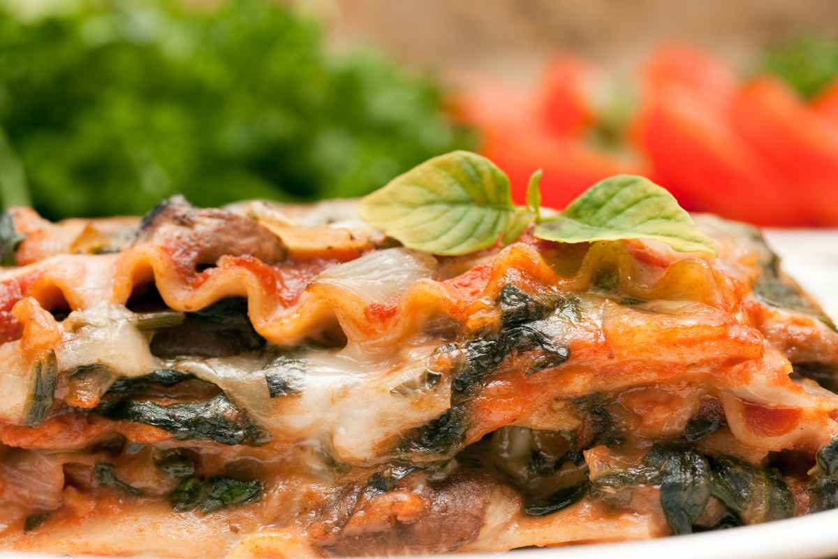 lasagna pomodoro e spinaci