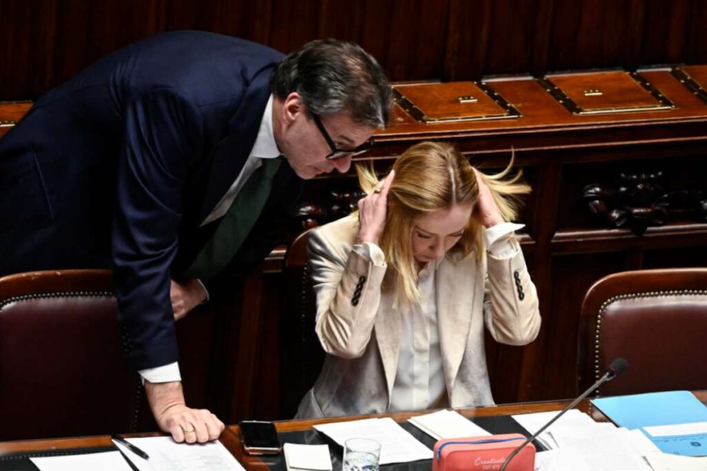 il premier giorgia meloni e il ministro dell'economia giancarlo giorgetti