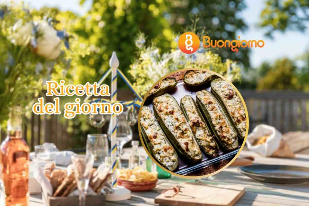 tavola apparecchiata zucchine ripiene
