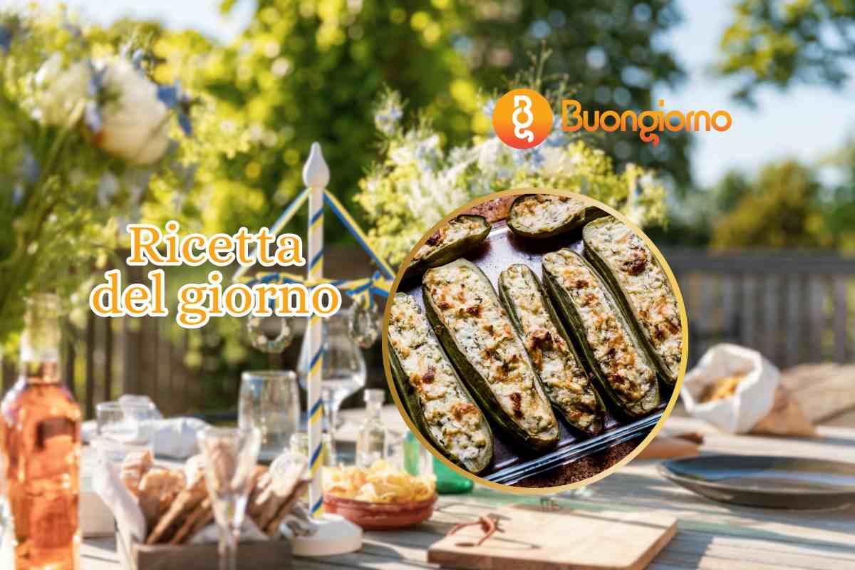 tavola apparecchiata zucchine ripiene