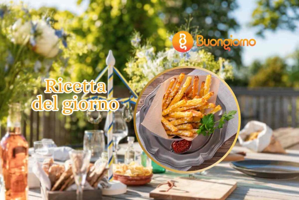 tavola apparecchiata bastoncini di patate