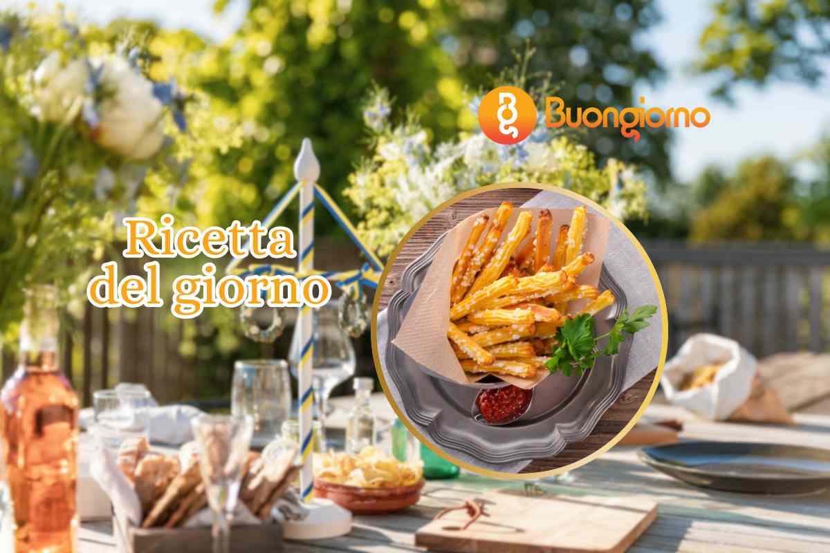 tavola apparecchiata bastoncini di patate