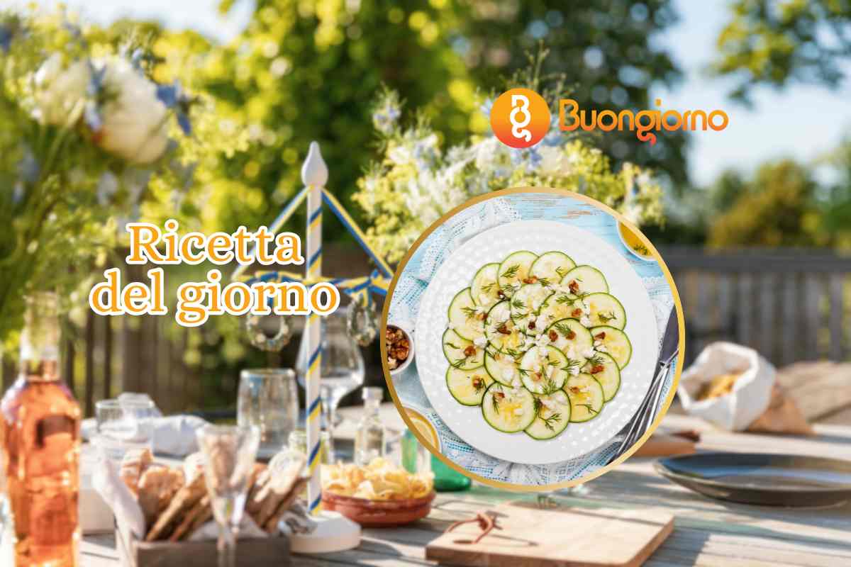 tavola apparecchiata carpaccio di zucchine