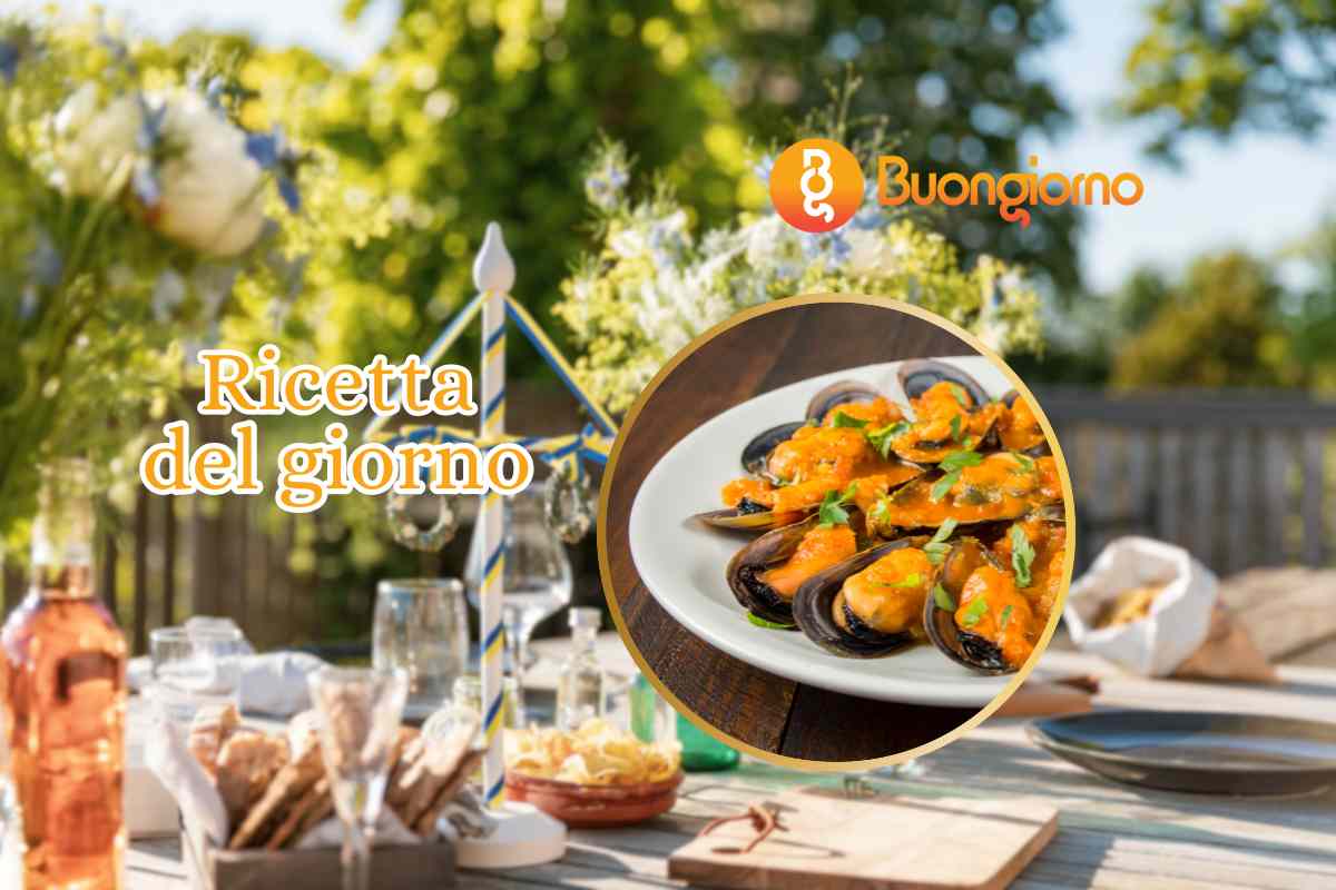 tavola apparecchiata cozze ripiene