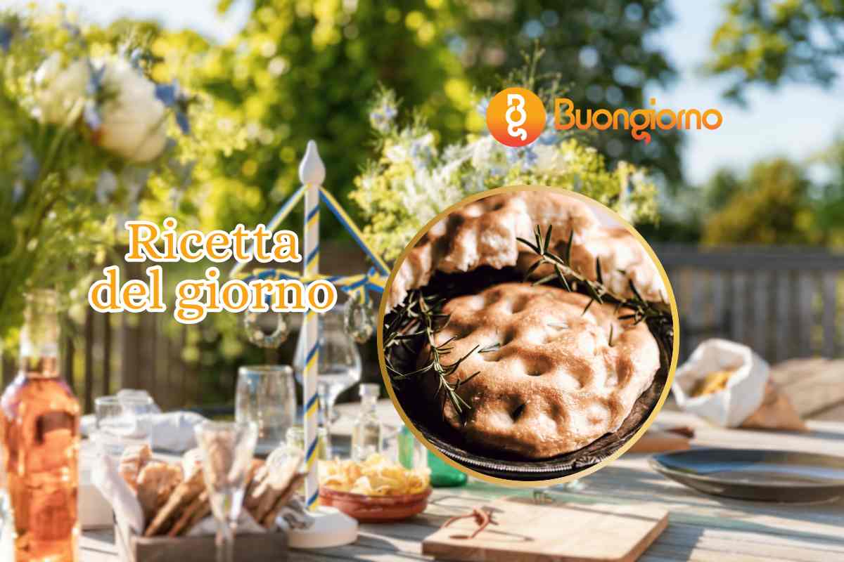 tavola apparecchiata e focaccia integrale
