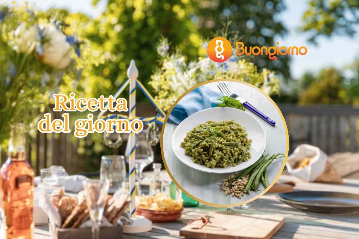 tavola apparecchiata e insalata di farro