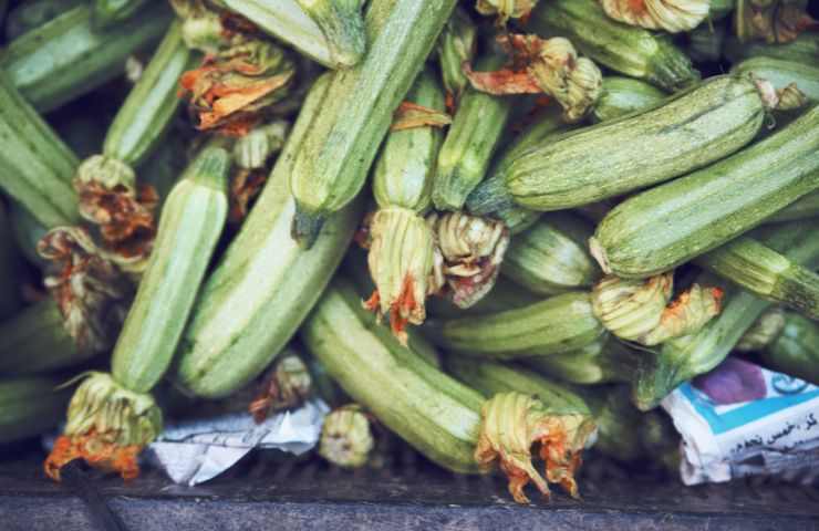 zucchine con fiori di zucca