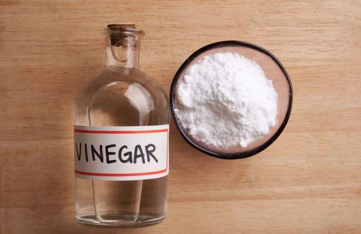 aceto bianco e bicarbonato di sodio