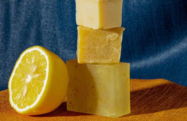 sapone di marsiglia a cubetti e mezzo limone
