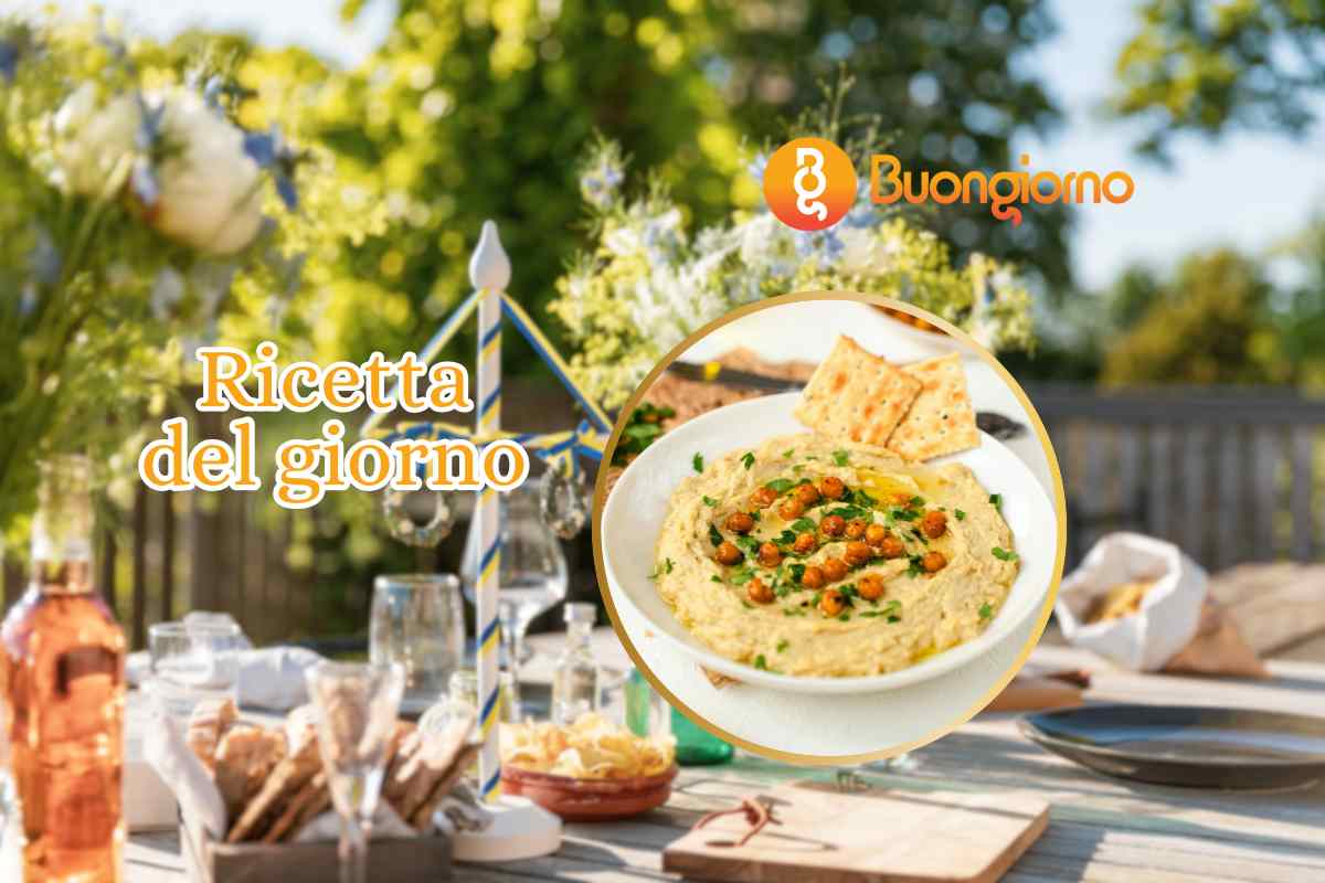 tavola apparecchiata e hummus di ceci