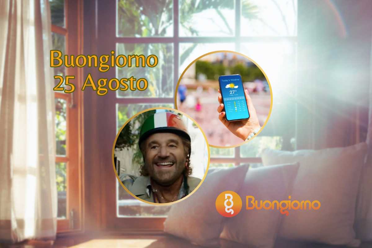 Sfondo con finestre, cellulare con meteo