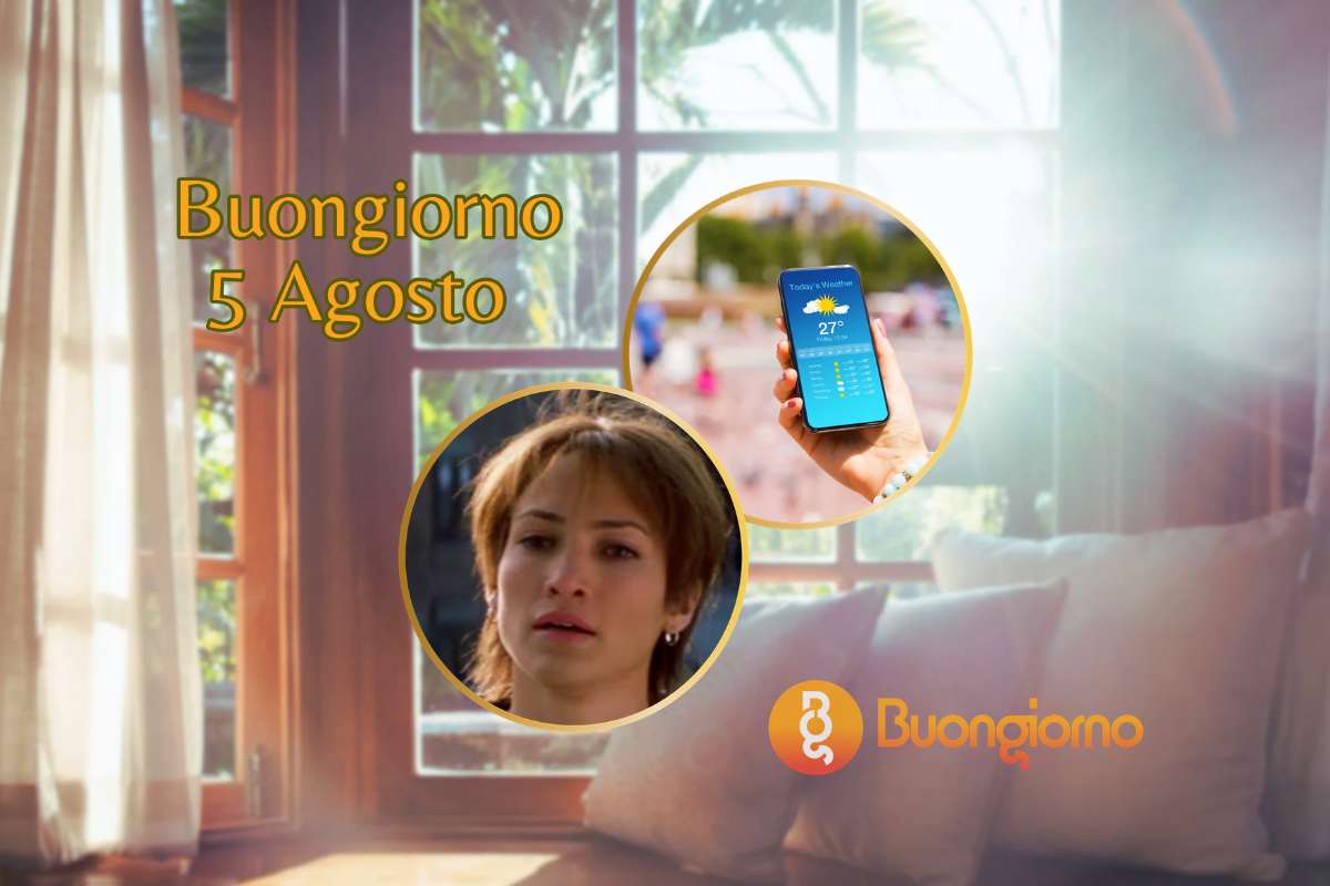 Finestre sullo sfondo, cellulare con meteo e Jennifer Lopez