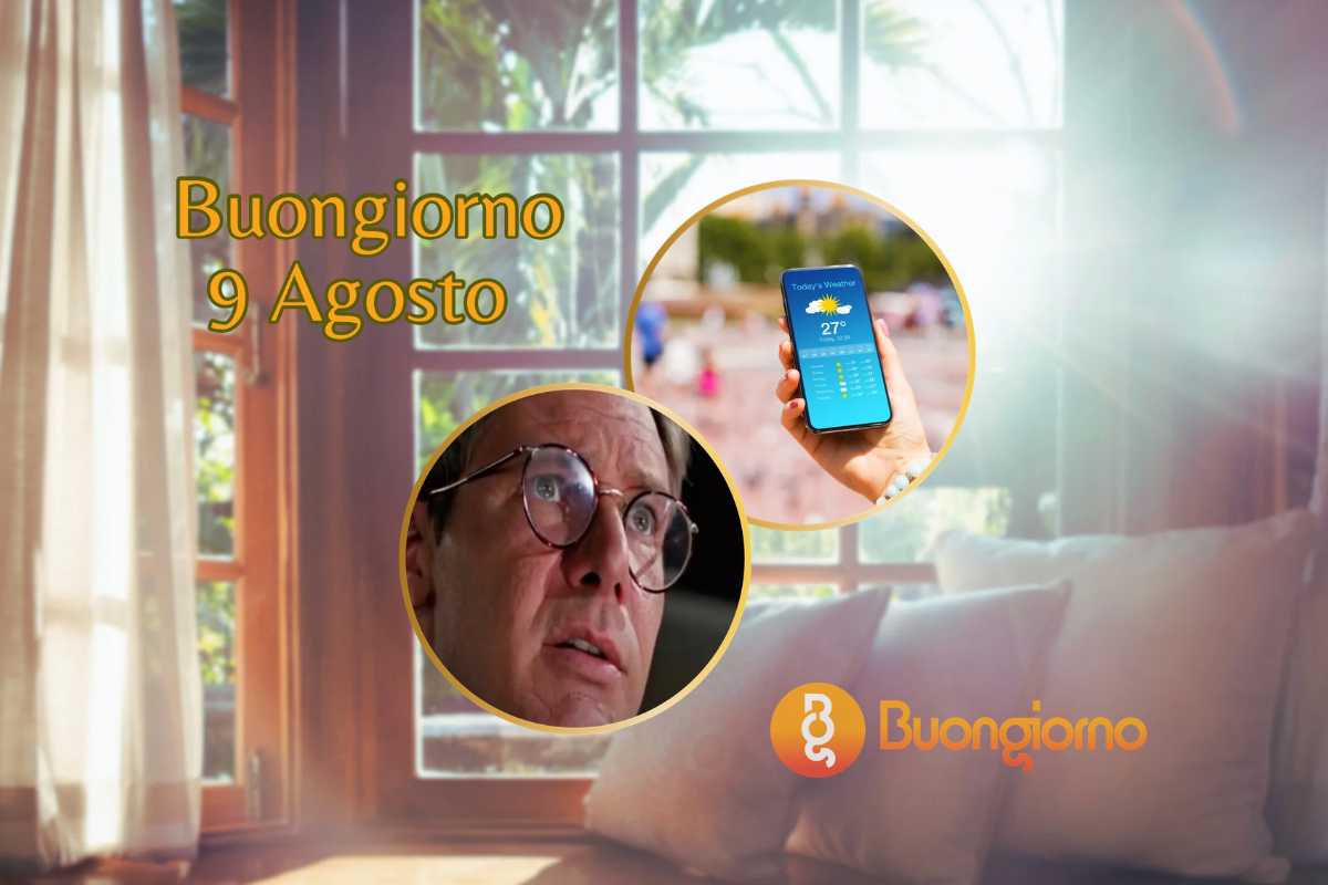 Sfondo con finestre, cellulare con meteo e Harrison Ford