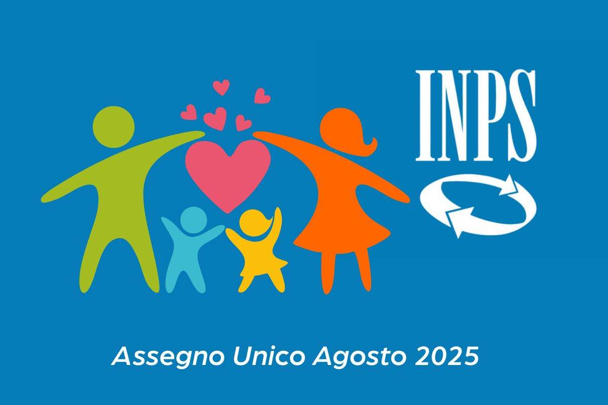 famiglia, logo inps, assegno unico agosto 2025