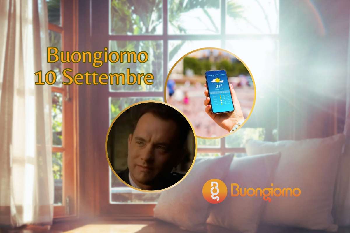 Finestre sullo sfondo e telefono cellulare con meteo