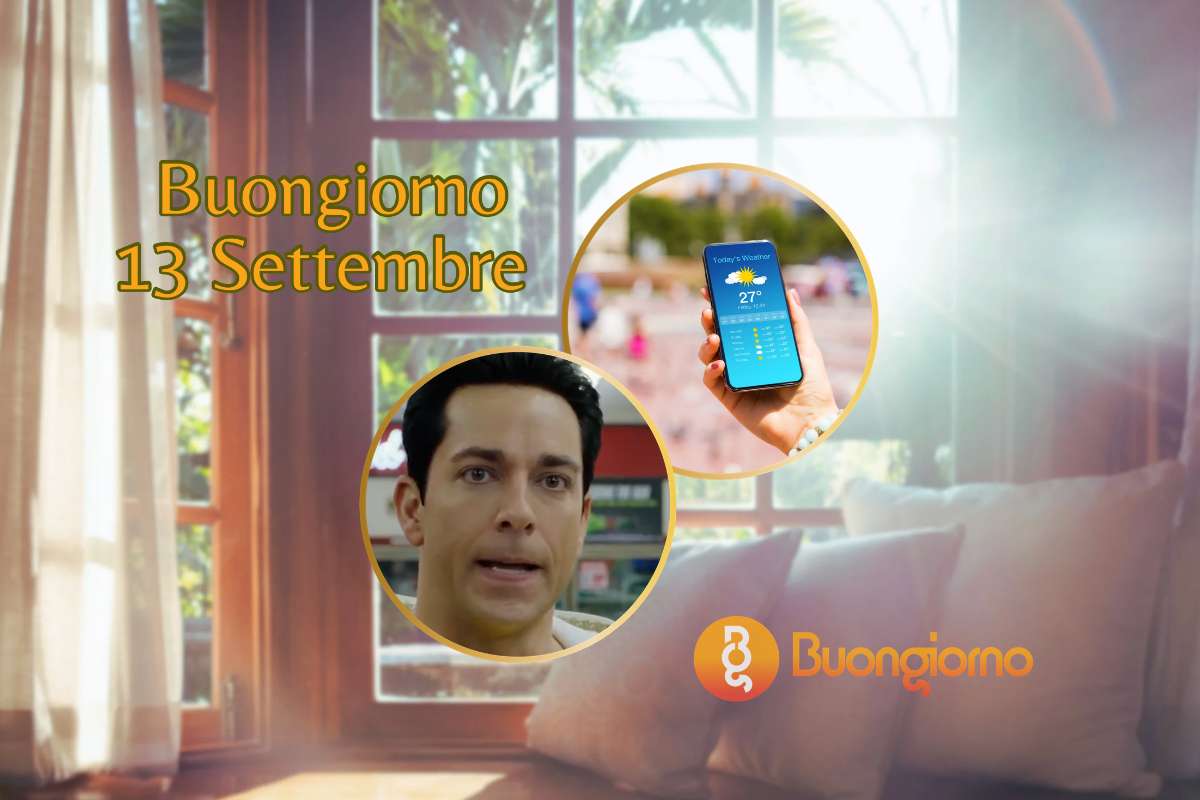 Finestre sullo sfondo e cellulare con meteo