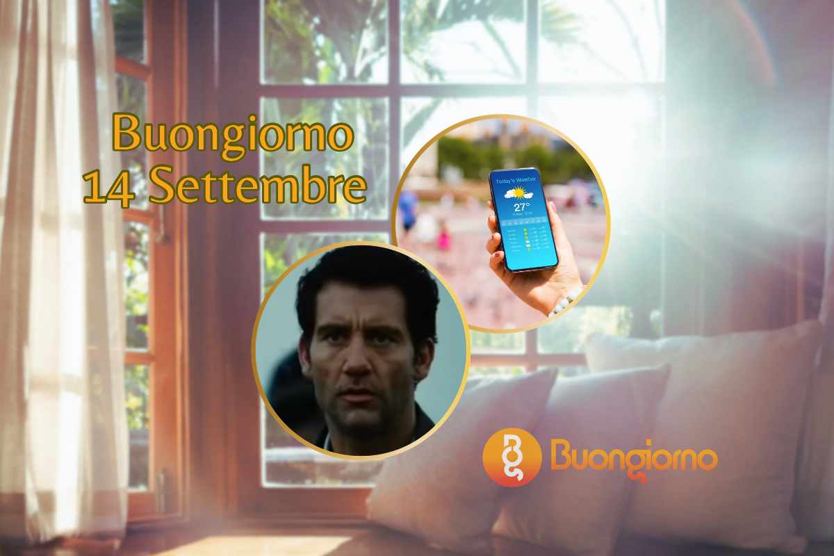 Sfondo con finestre, cellulare con meteo