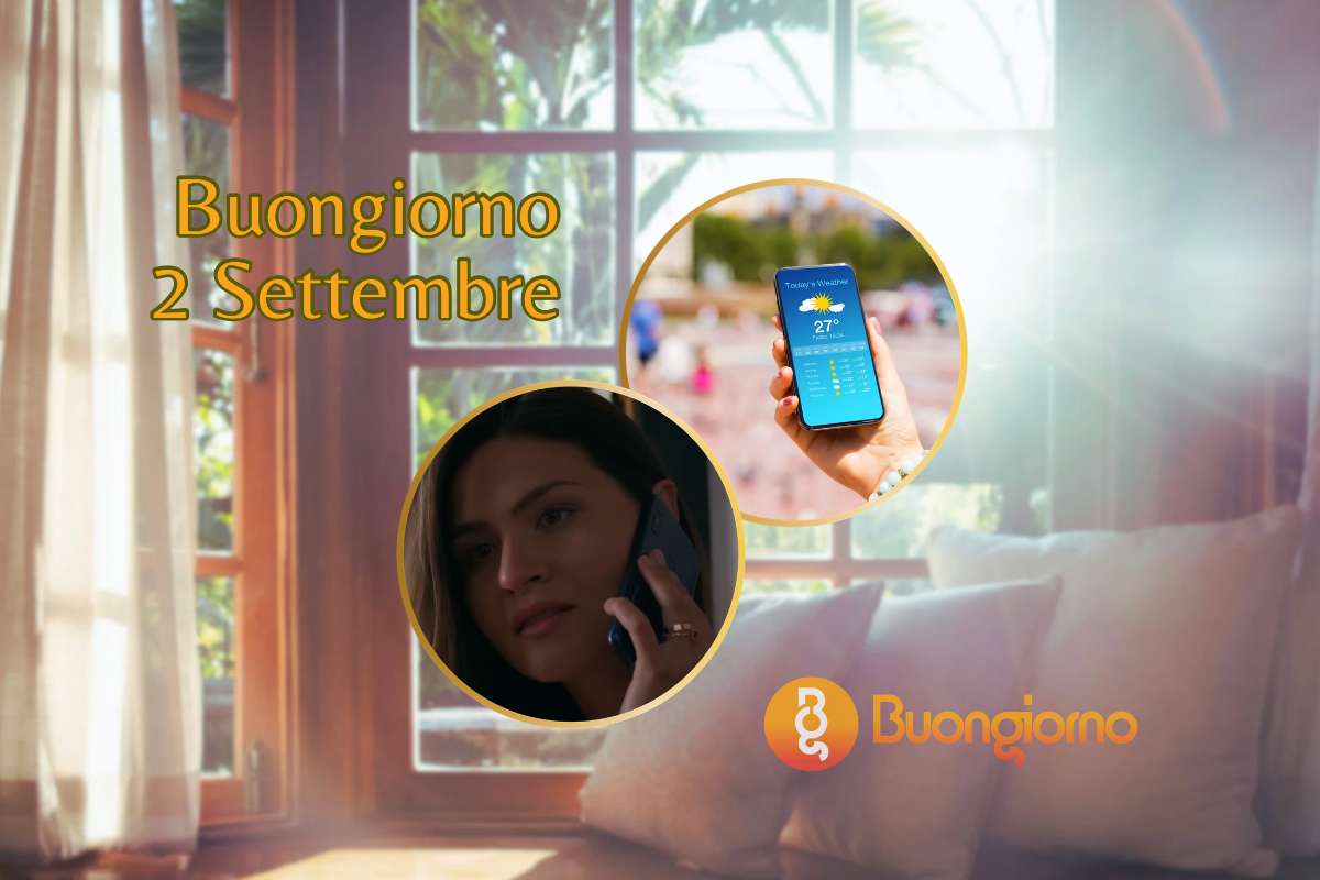Finestre sullo sfondo, cellulare con meteo e screen film
