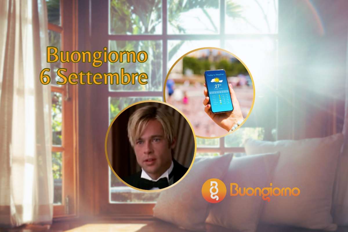 Sfondo con finestre, meteo sul cellulare e Brad Pitt