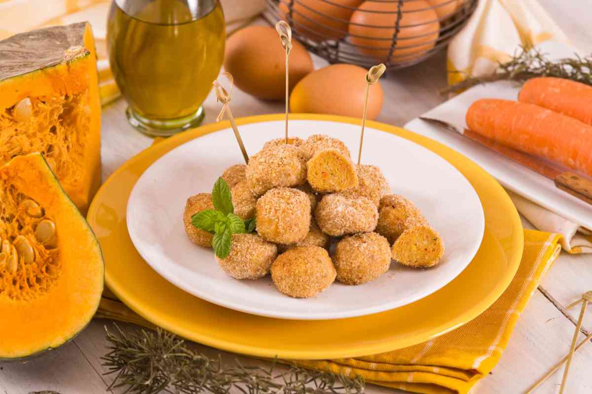 Piatto con polpette di zucca